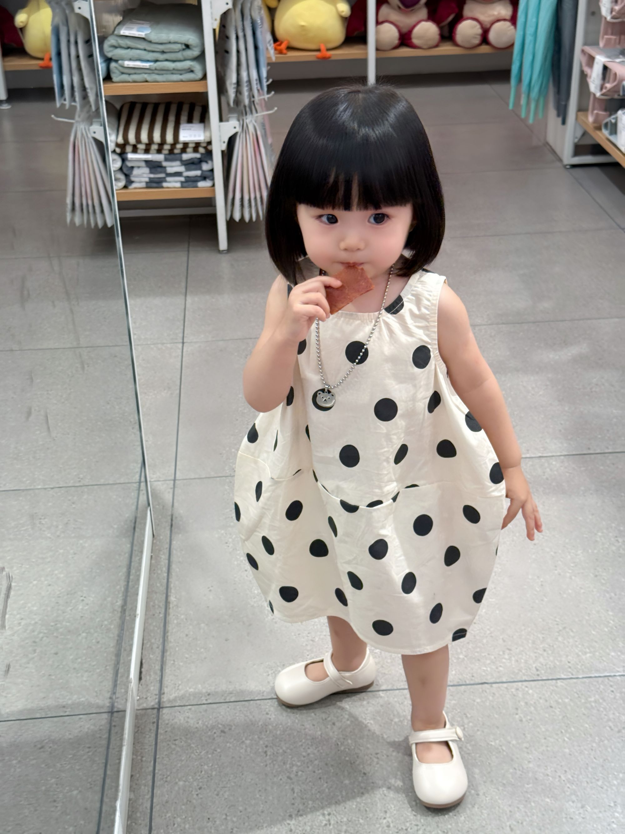 连衣裙公主裙夏季女童小童波点裙子女连体圆点可爱风儿童