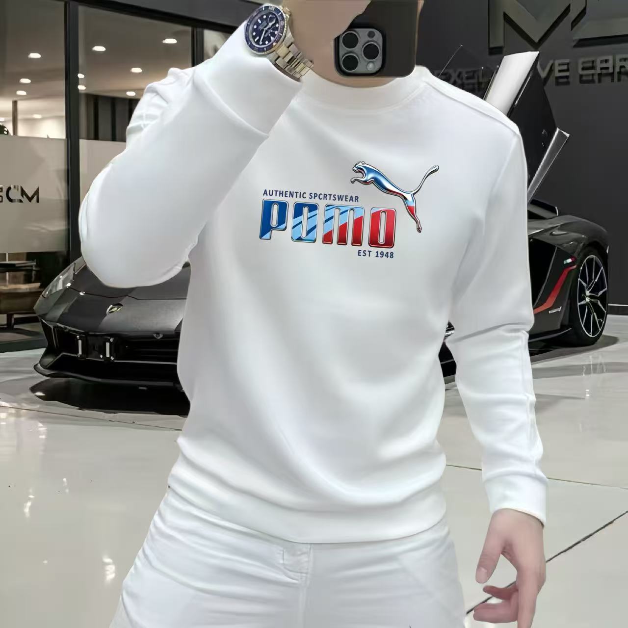 潮牌重磅圆领卫衣长袖百搭帅街头休闲秋季时尚男士潮流卫衣