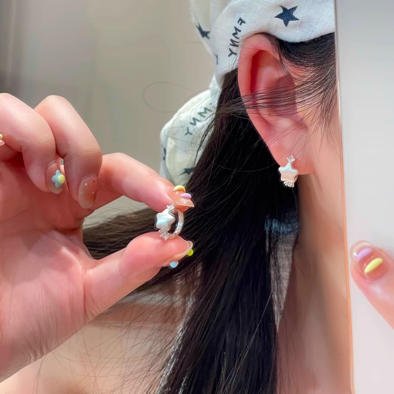 铜合金耳饰 星星韩系气质小众耳扣轻奢高级感耳钉女小众百搭耳饰