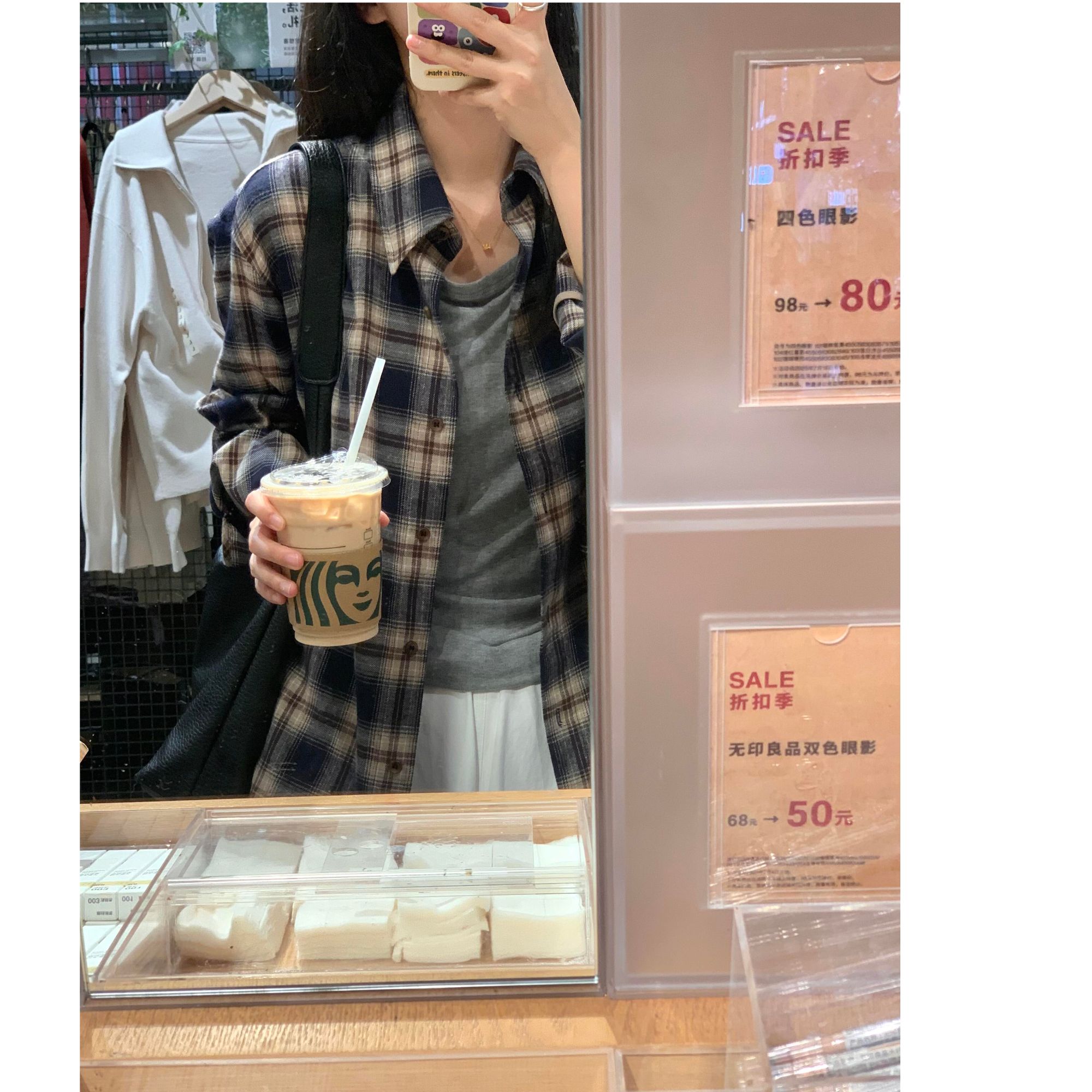 2025韩版慵懒风设计感复古磨毛气质格子衬衫ins百搭松弛衬衣外套