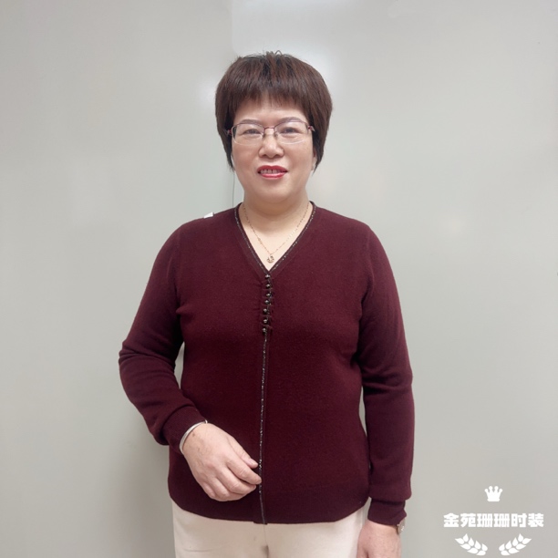 秋冬季新款中老年妈妈V领长袖时尚休闲针织毛衣洋气上衣