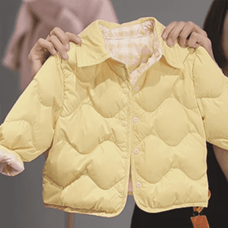 三防衬衫羽绒新款洋气婴儿童衣服宝宝冬季羽绒外套秋冬白鸭绒轻薄