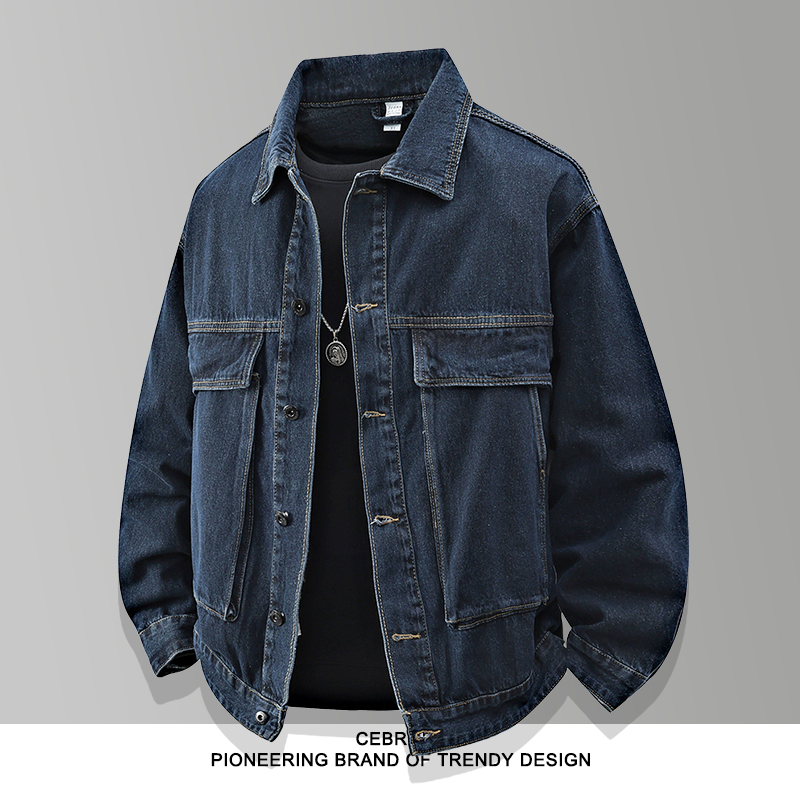 法国Cebrodz秋冬季2025新款男士休闲复古牛仔夹克男外套上衣宽松