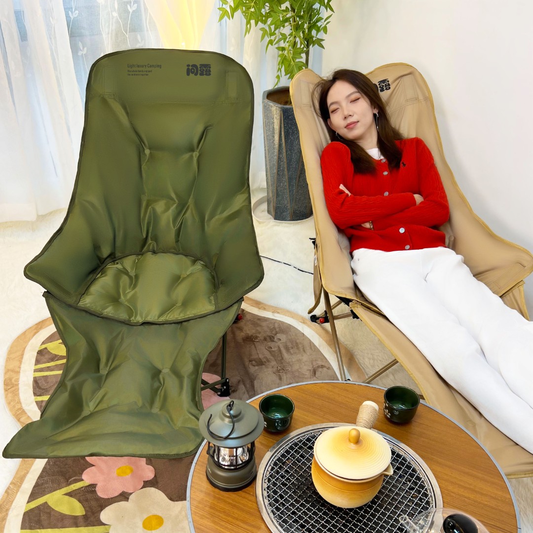 问露加棉月亮椅调节可躺露营椅躺椅午休户外椅子凳子椅椅折叠户外