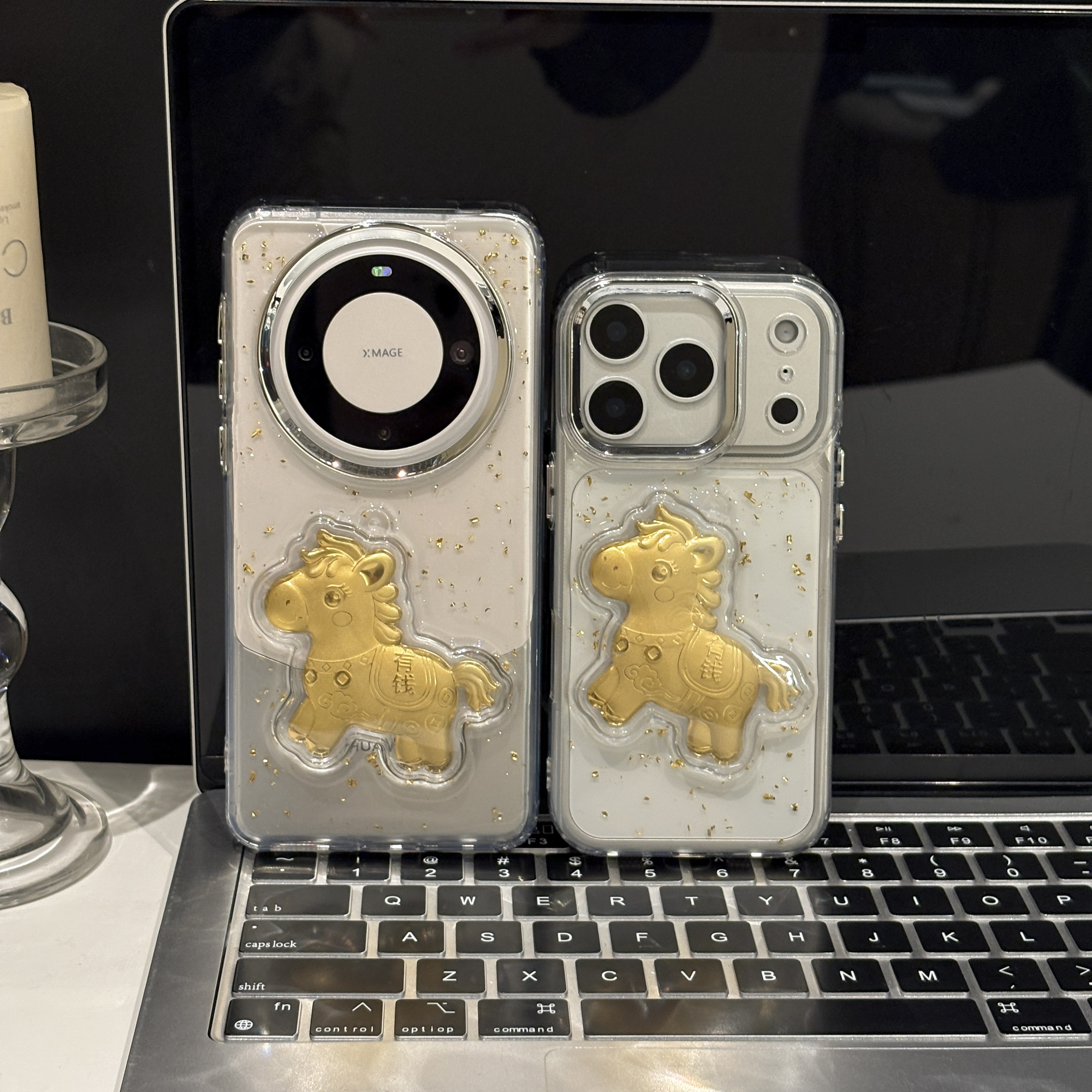 金箔马上有钱适用苹果17pro手机壳16pm电镀滴胶华为p荣耀oppo小米