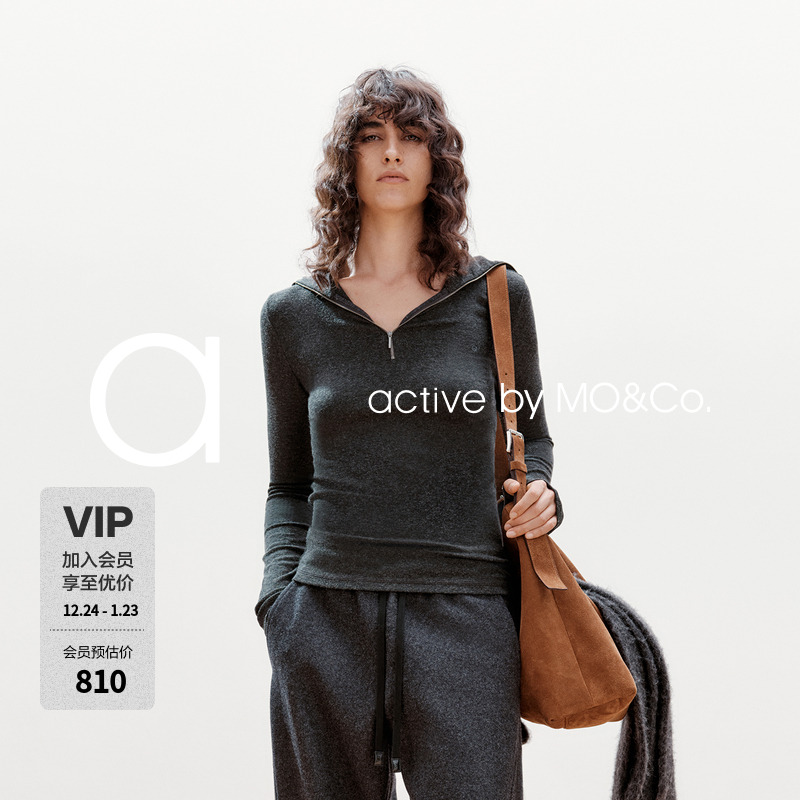 【active系列】MOCO针织衫2025冬新品含莫代尔羊毛羊绒MBE4TOP006