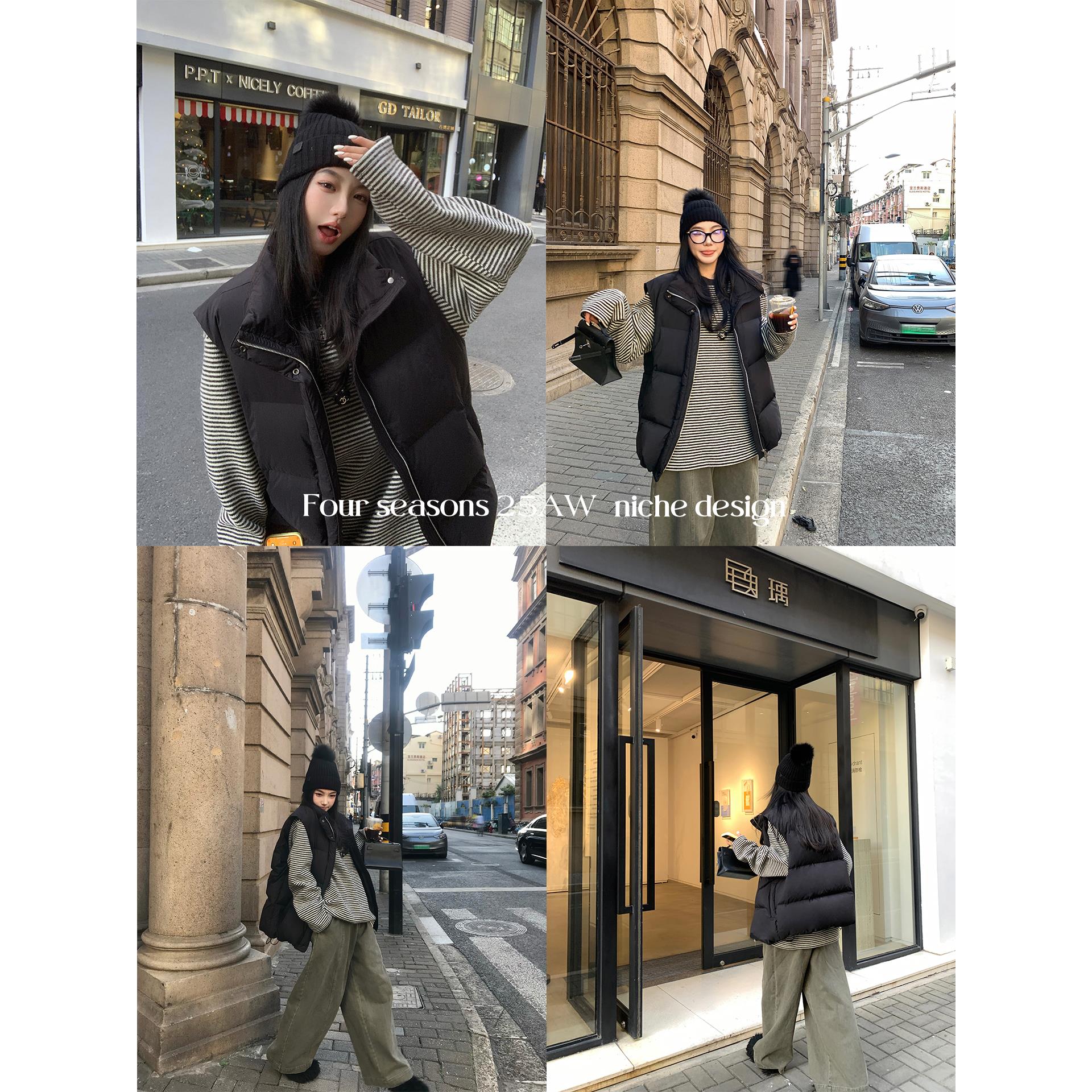 区区欧阳'呼吸舒芙蕾'叠穿T0P!高蓬新国标90白鸭绒保暖马甲