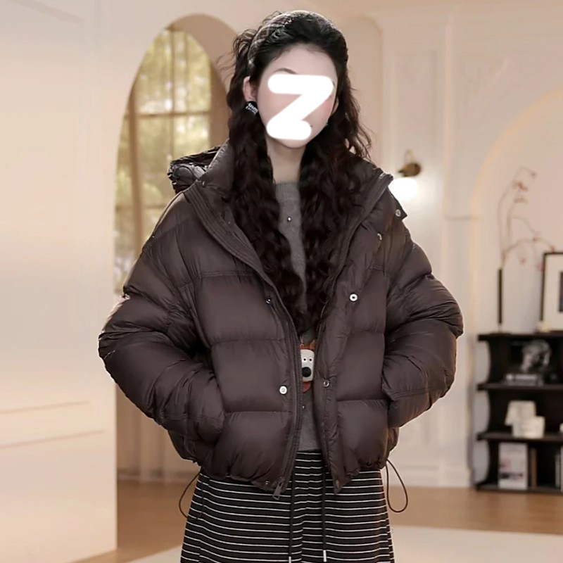 小个子美拉德立领棉服女2025冬季新款美式宽松百搭保暖面包服棉衣