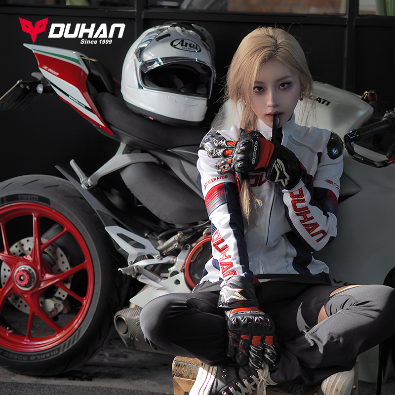 duhan/杜汉夏季摩托车骑行服机车服情侣透气赛车服摩托车骑行服