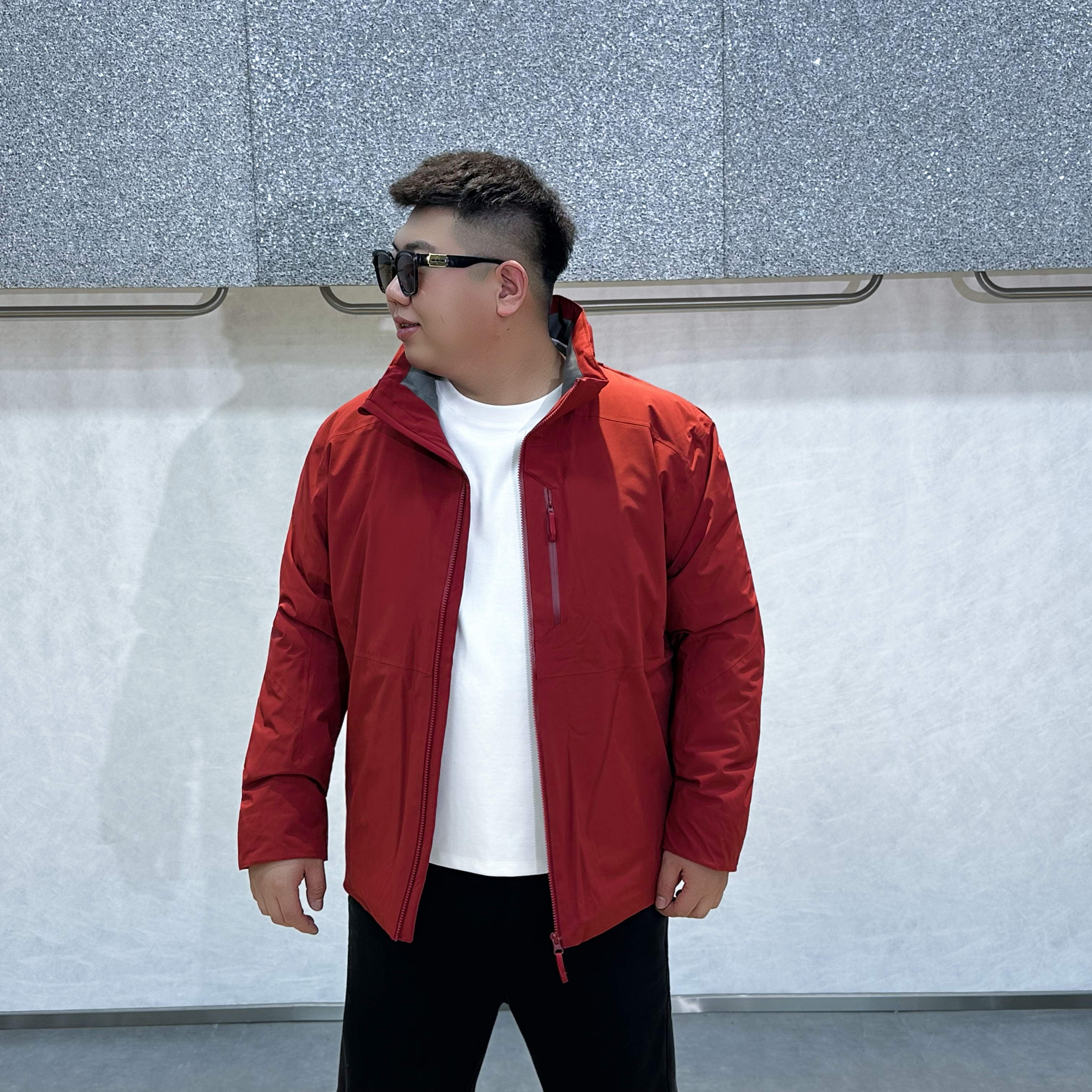 大码男装 冬季简约 百搭连帽  轻薄 羽绒服9107