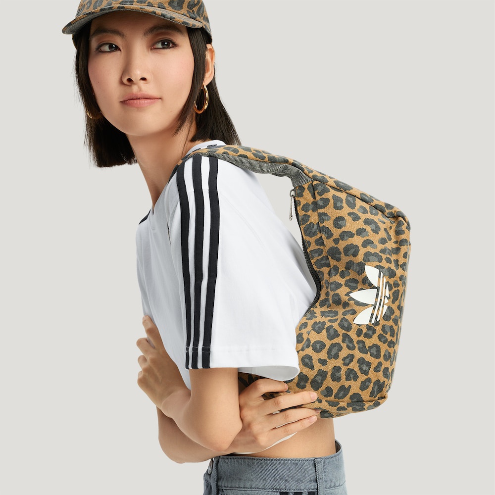 adidas/三叶草LEOPARD豹纹印花运动单肩包 JX3198