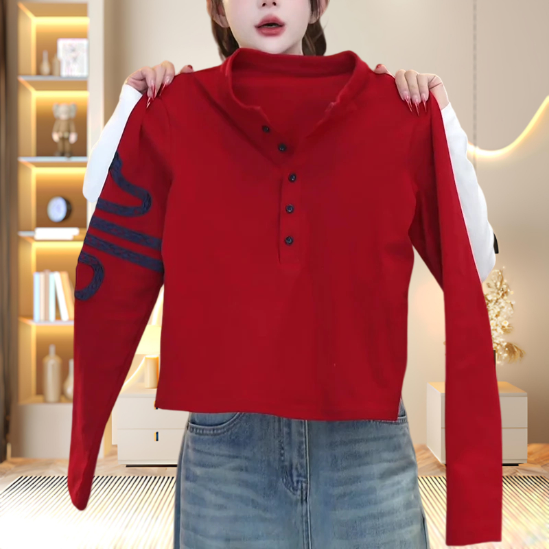 网红洋气炸街女装新款百搭休闲早秋慵懒风T恤显瘦设计感长袖打底