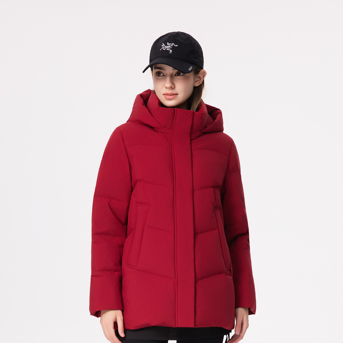 JIEAO/杰奥羽绒服女冬季新款鹅绒服加厚妈妈款中老年一手长脱卸帽