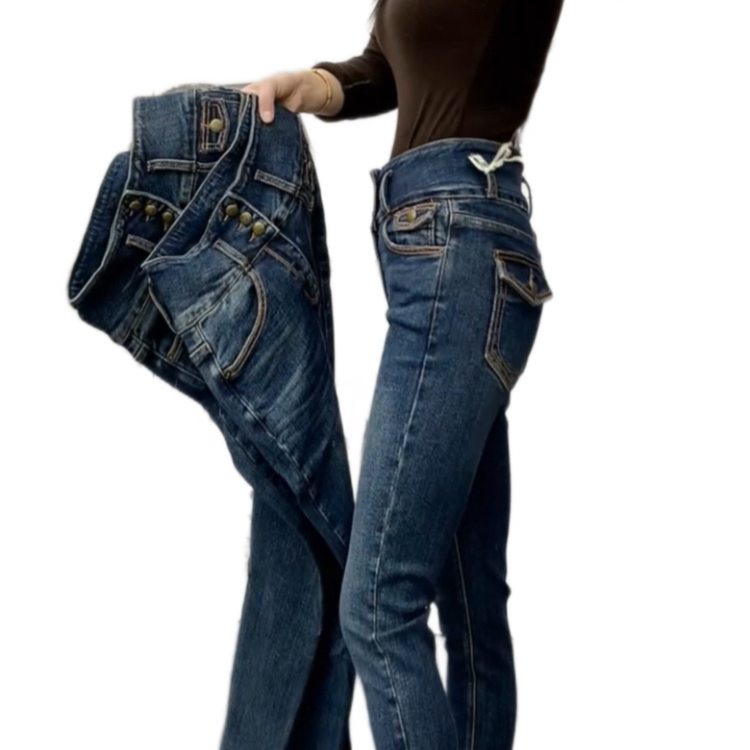 6370款明线牛仔小脚裤