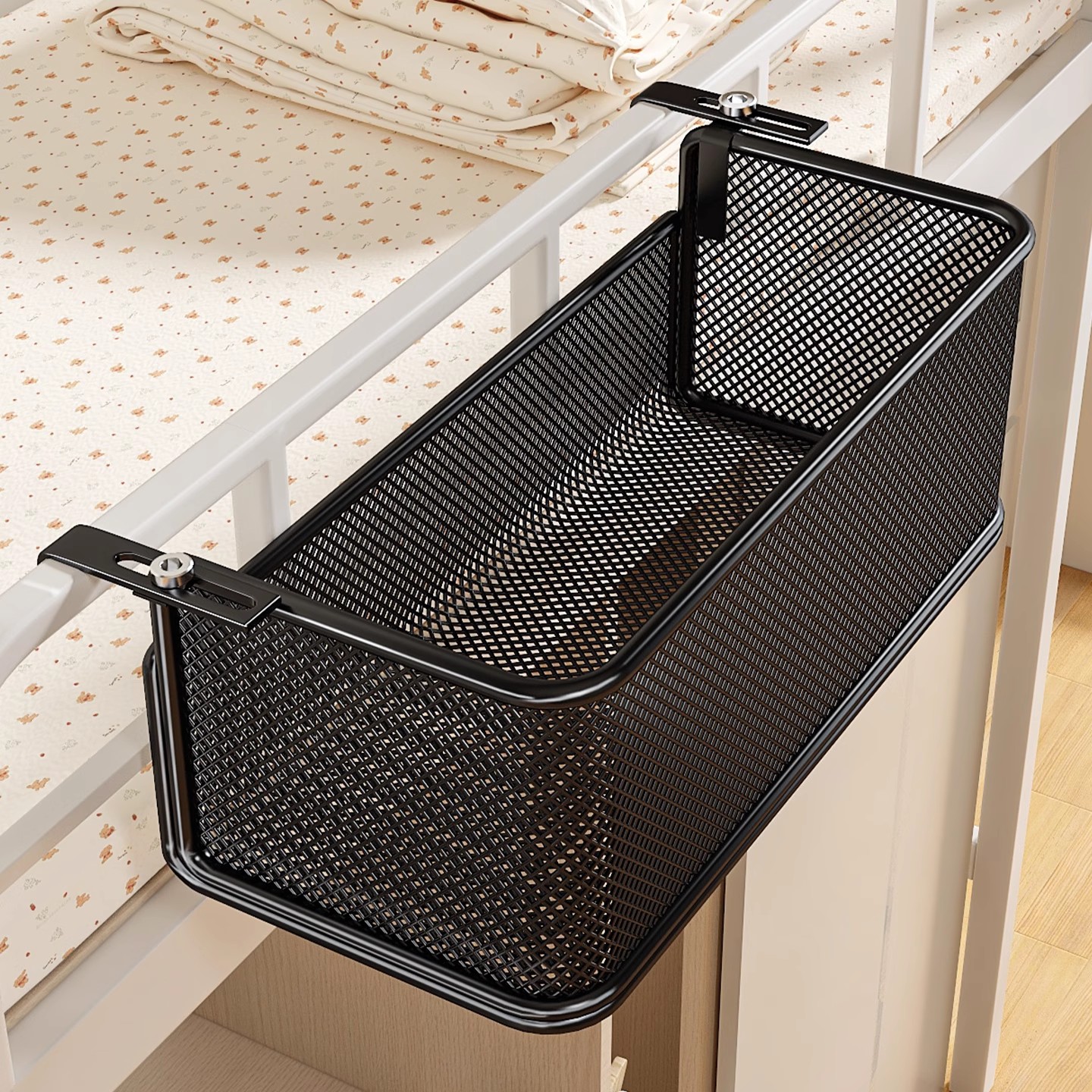 宿舍床边挂篮床头挂式置物架开学好物寝室用品神器上铺收纳挂篮子