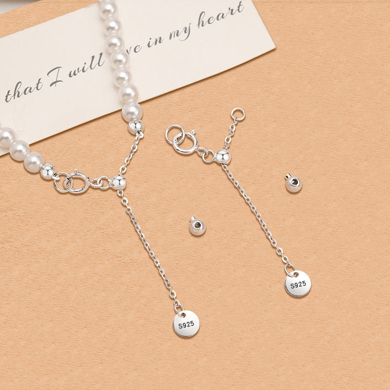 925银银制品 925银DIY手链个性珍珠配件材料包手作项链扣头天