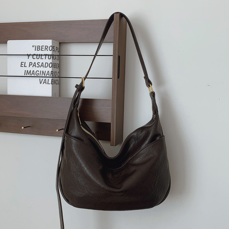 复古软皮托特包包女式2025新款大容量通勤包慵懒风单肩斜挎包