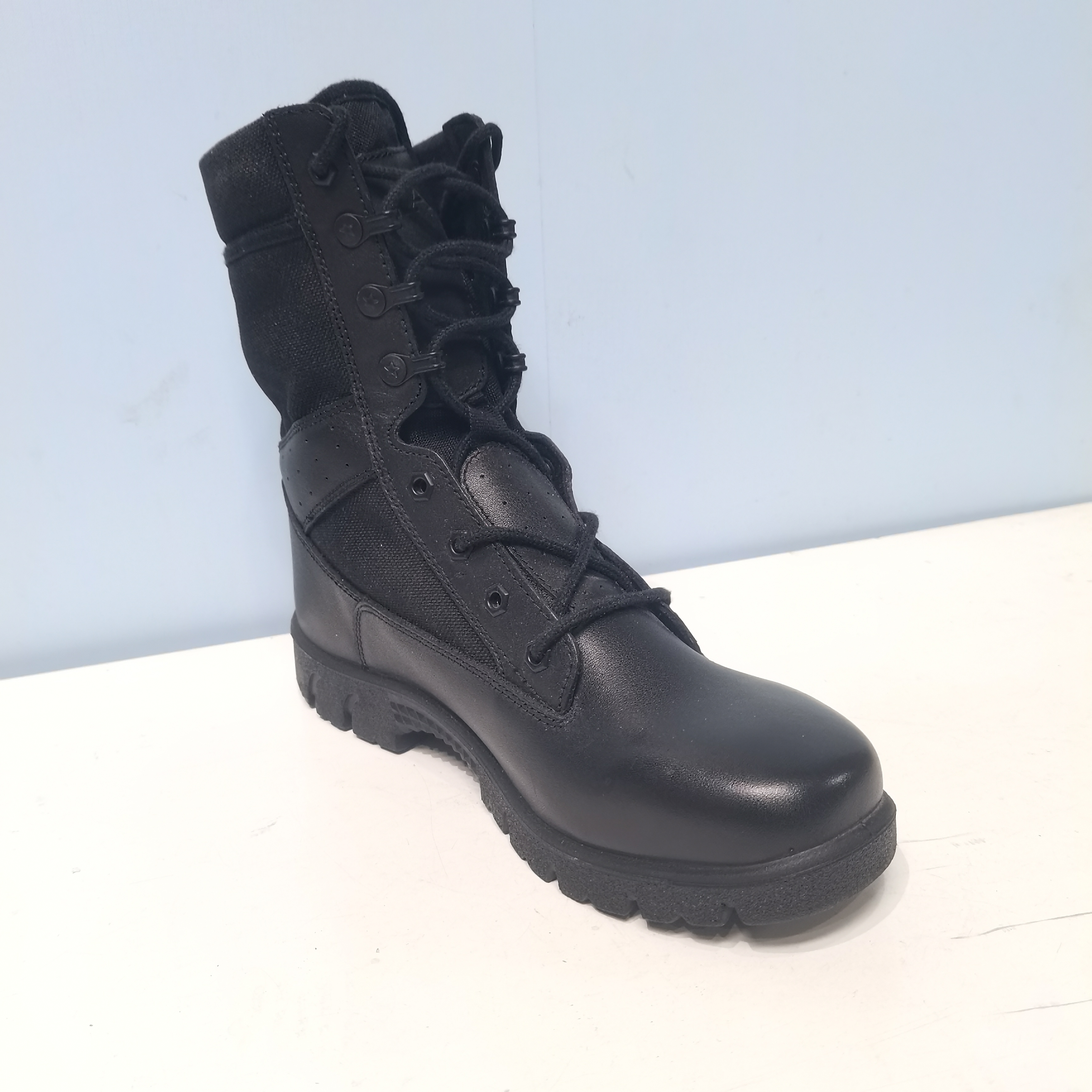 1 男士 7 高帮户外登山工装靴真皮黑色