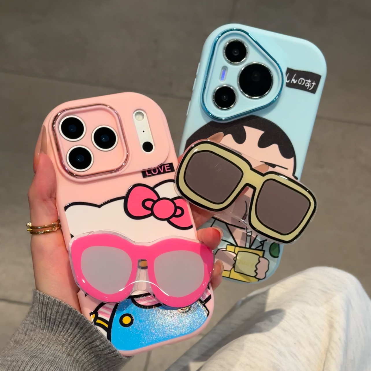 欧克里里饮料小新墨镜支架适用苹果17/16手机壳华为vivo小米oppo