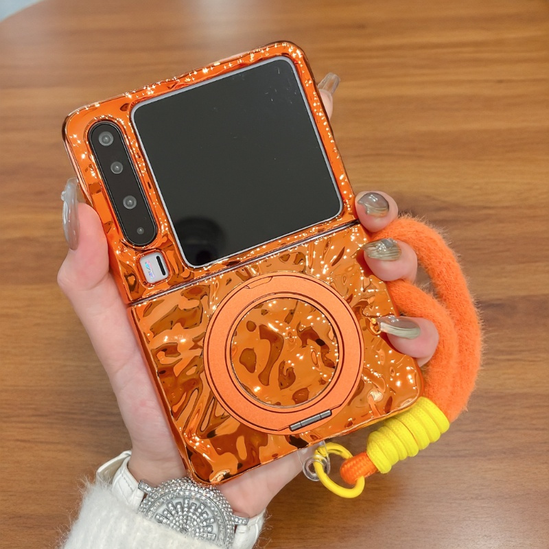 橙色解压支架适用华为purax手机壳pocket2小米折叠荣耀女款保护套