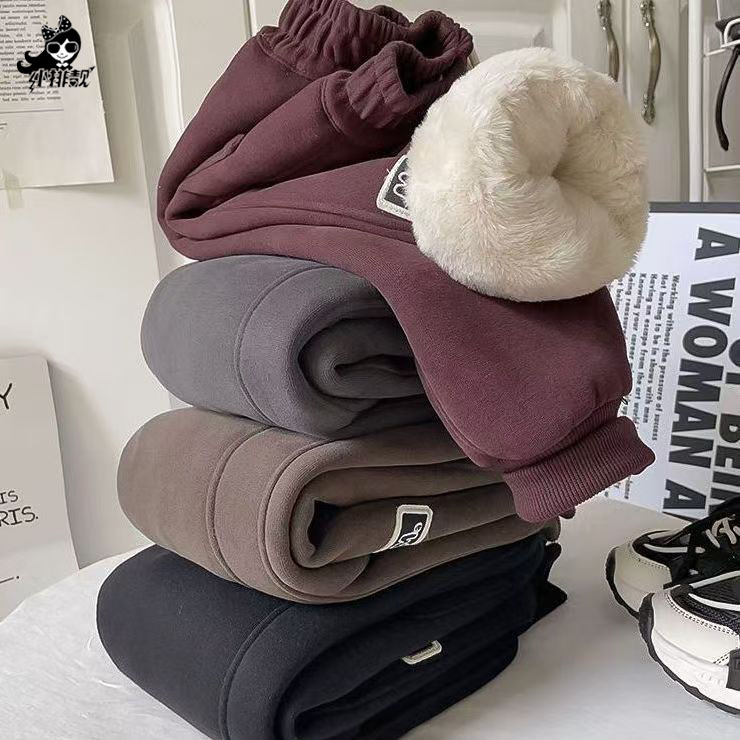 850克一条过冬巨厚仿兔毛儿童加绒加厚裤子运动裤抗寒-25°C棉裤