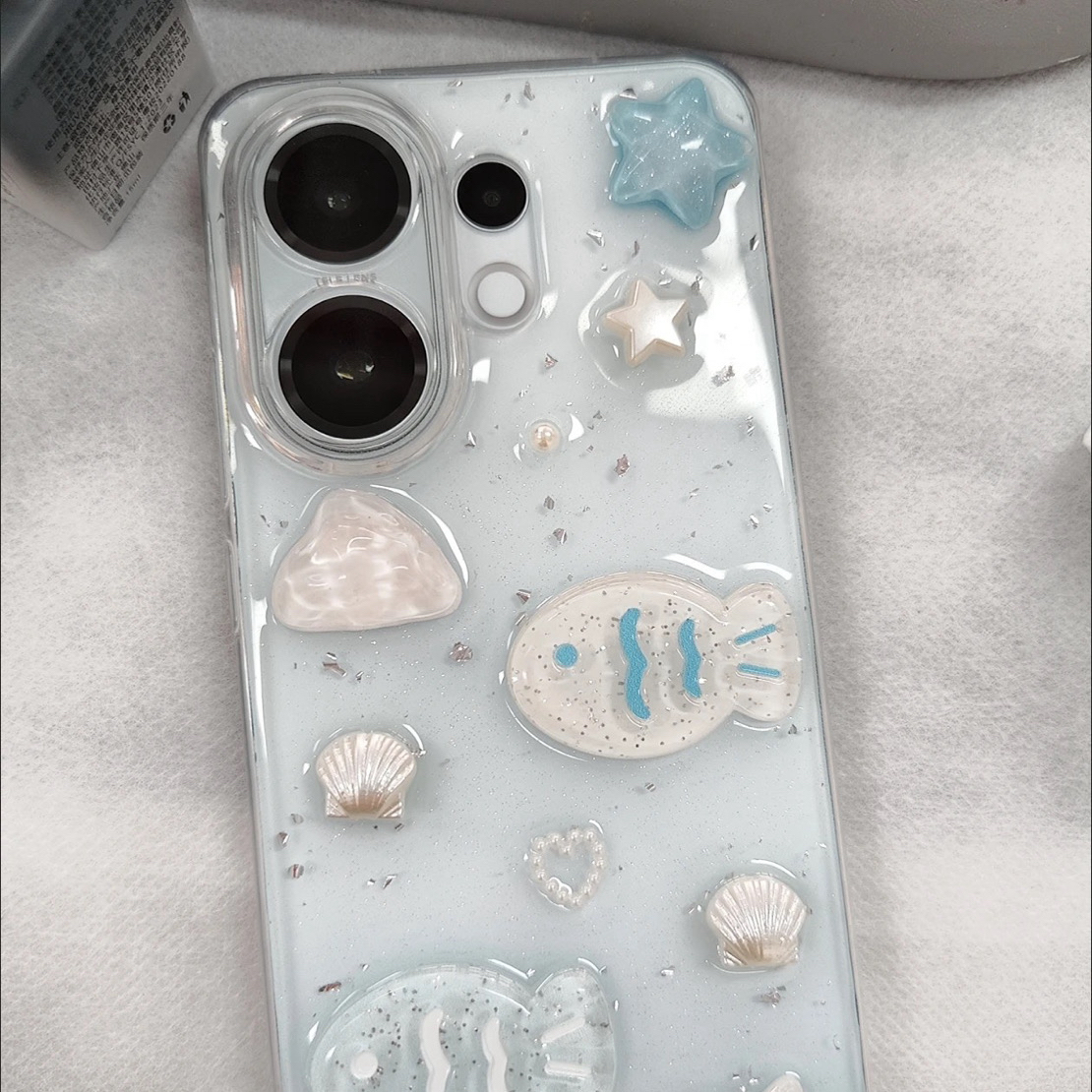 海洋贝壳小鱼薄荷适用vivoS30/s20手机壳x300套Y300Y100iQOONeo10