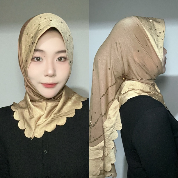 【耶曼推荐】花瓣边波浪边软帽沿星淘沙纱巾