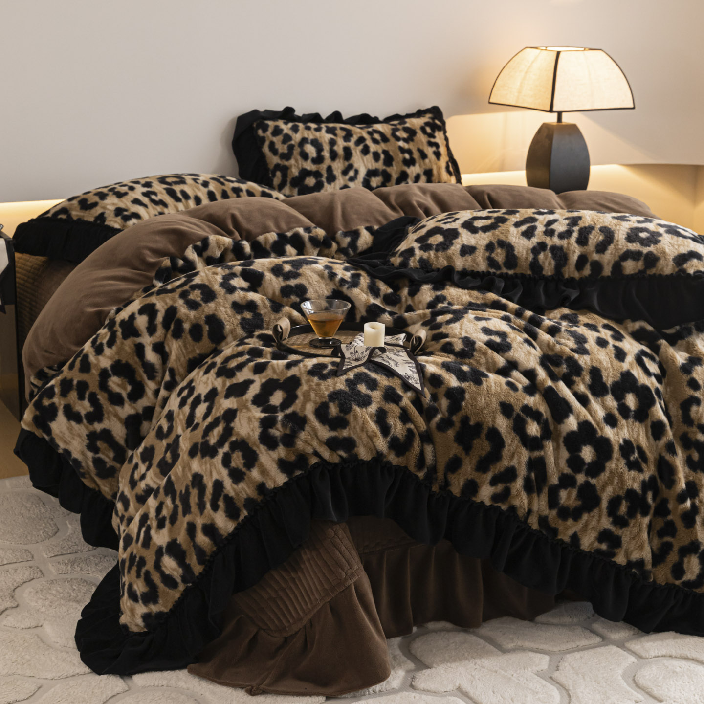 冬季美拉德高克重加绒加厚牛奶绒床盖四件套可水洗防静电床品套件