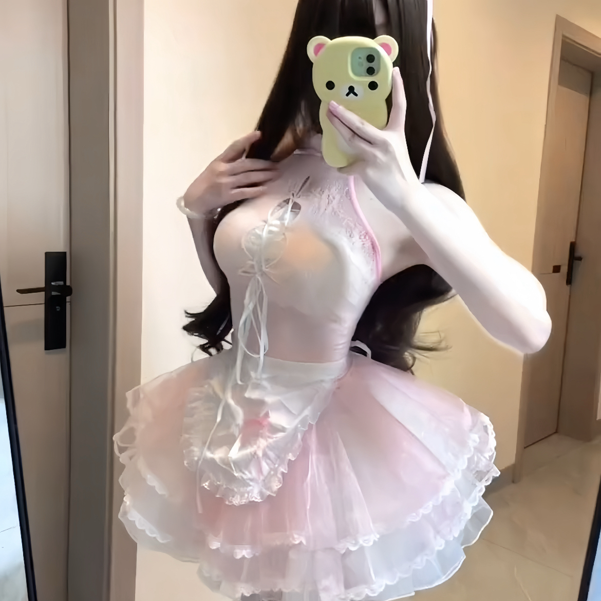 少女芭蕾》乖乖猫千禧蕾丝芭蕾网纱连衣裙qq 性感