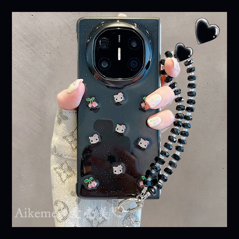 适用华为MateX6折叠屏手机壳matex5典藏版水钻matex3樱桃Kitty猫
