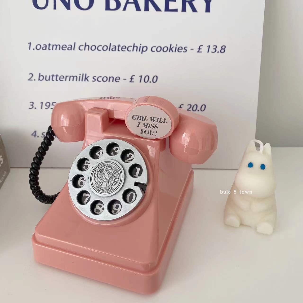 ins电话机储蓄罐粉色少女心摆件儿童摄影拍照道具零钱罐礼物摆件