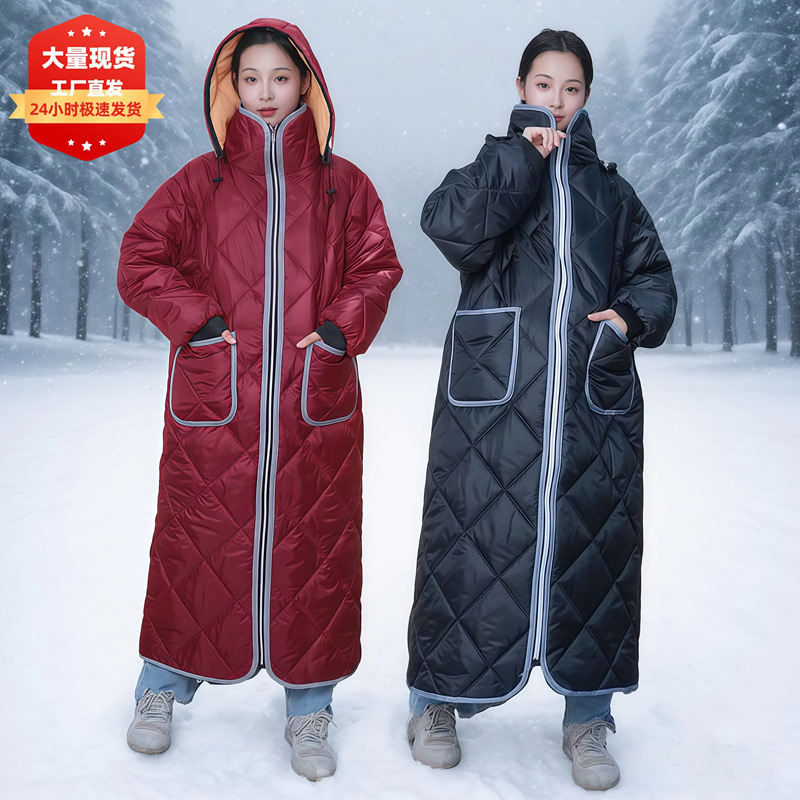 电动车挡风被冬季加绒加厚电瓶车防风衣罩挡风衣摩托车骑行防寒服