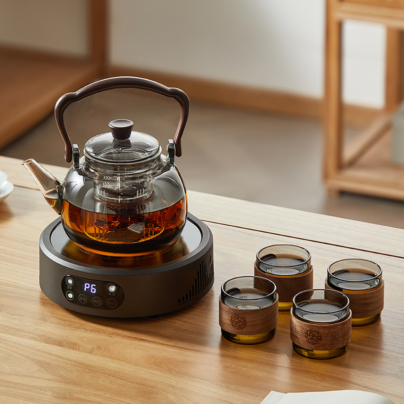 茶壶玻璃泡茶壶新款蒸煮两用耐高温烧水壶茶水分离电陶炉煮茶套装