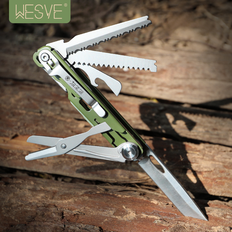 WESVE先行者3.0高硬度D2钢折叠刀多功能瑞士军刀车载破窗逃生器