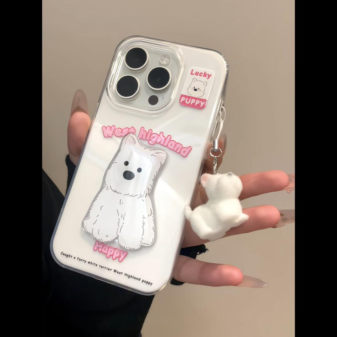 欧克里里西高地小狗贴片挂链苹果16promax手机壳华为vivo小米oppo