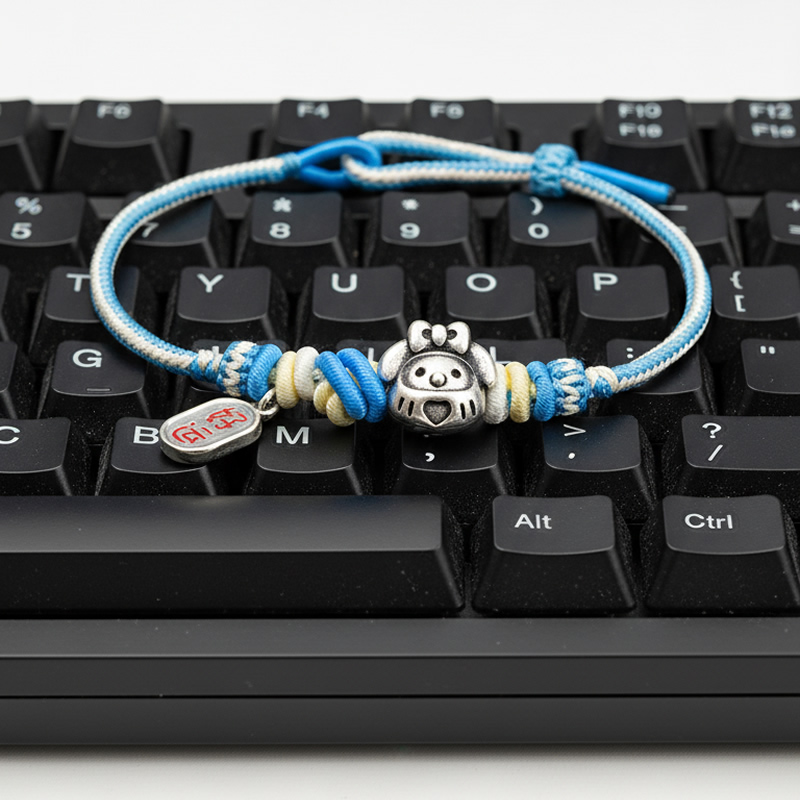 舒缘 足银手链 三丽鸥库洛米大耳狗纯银手链女生圣诞节礼物送女友