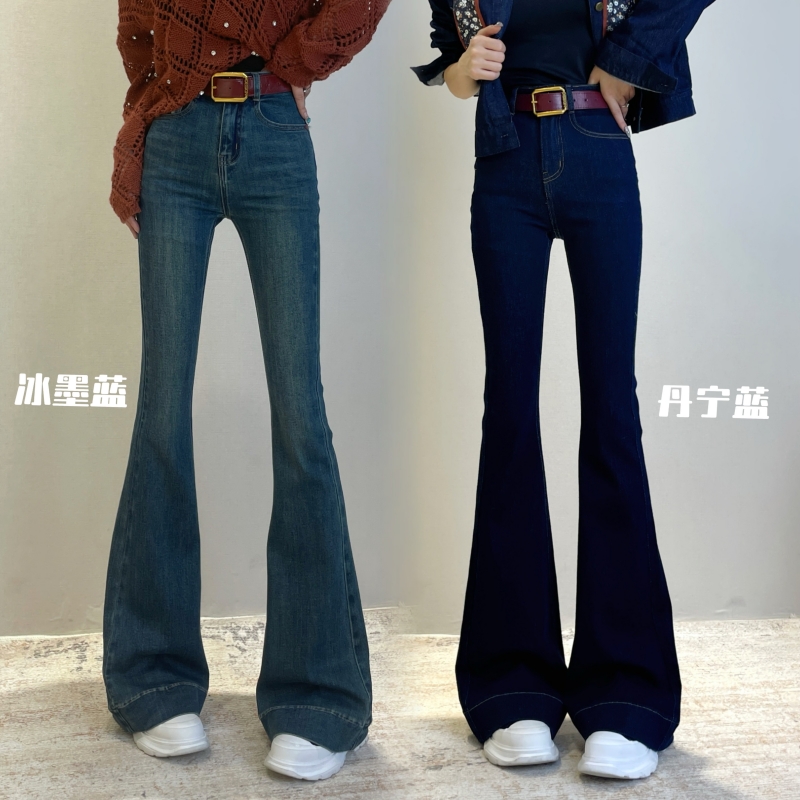 迪否高腰显瘦大喇叭牛仔裤女款爆款2025秋冬新款修身裤子