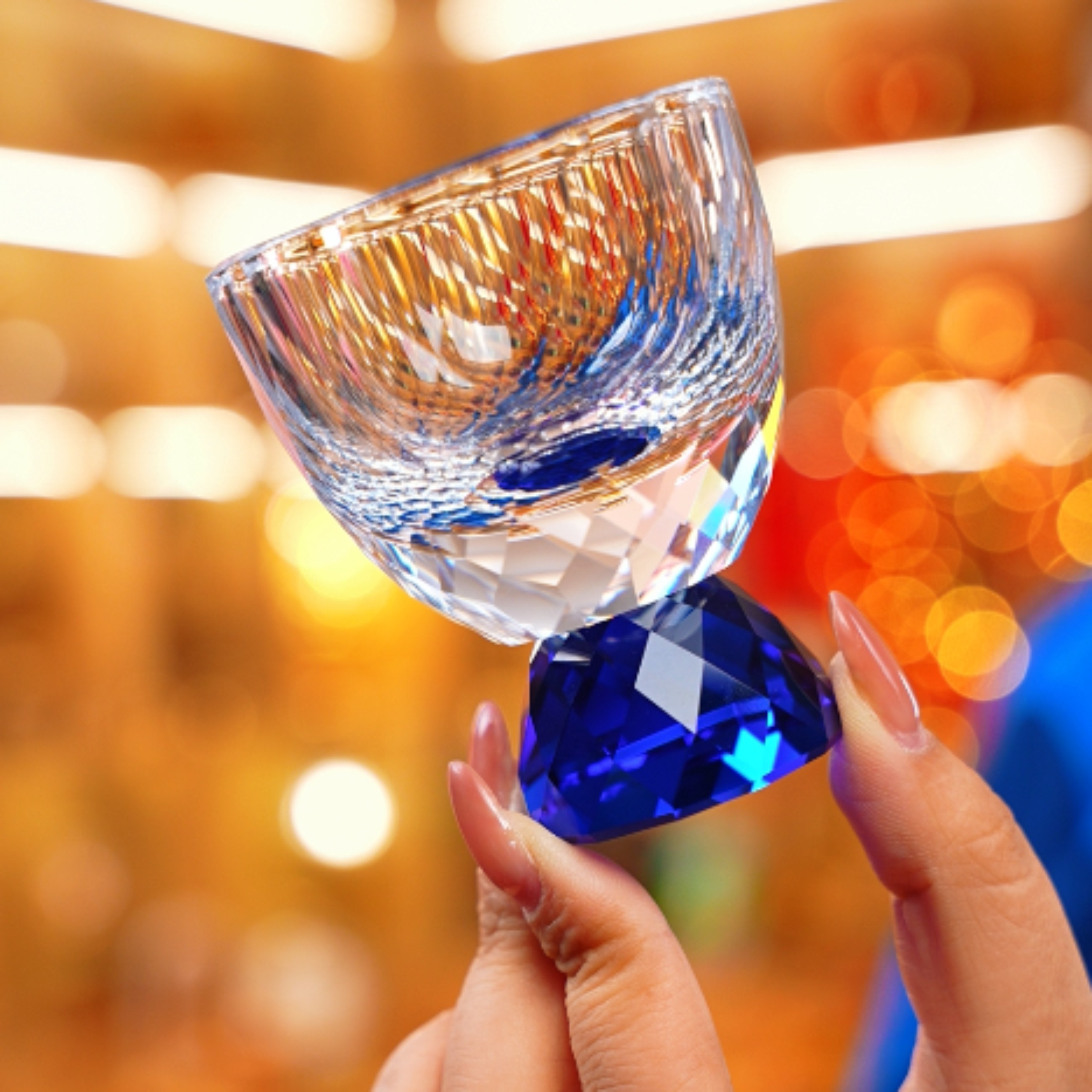 星芒棱境Stella Prism系列-蓝色菱形纹主人杯茶杯