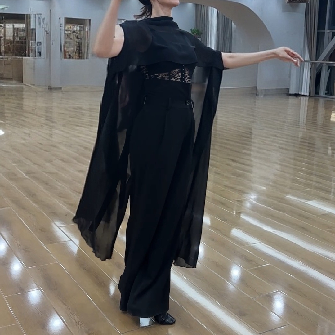 GR1155雪纺纱飘逸长款披肩摩登舞国标舞(不包含内搭）