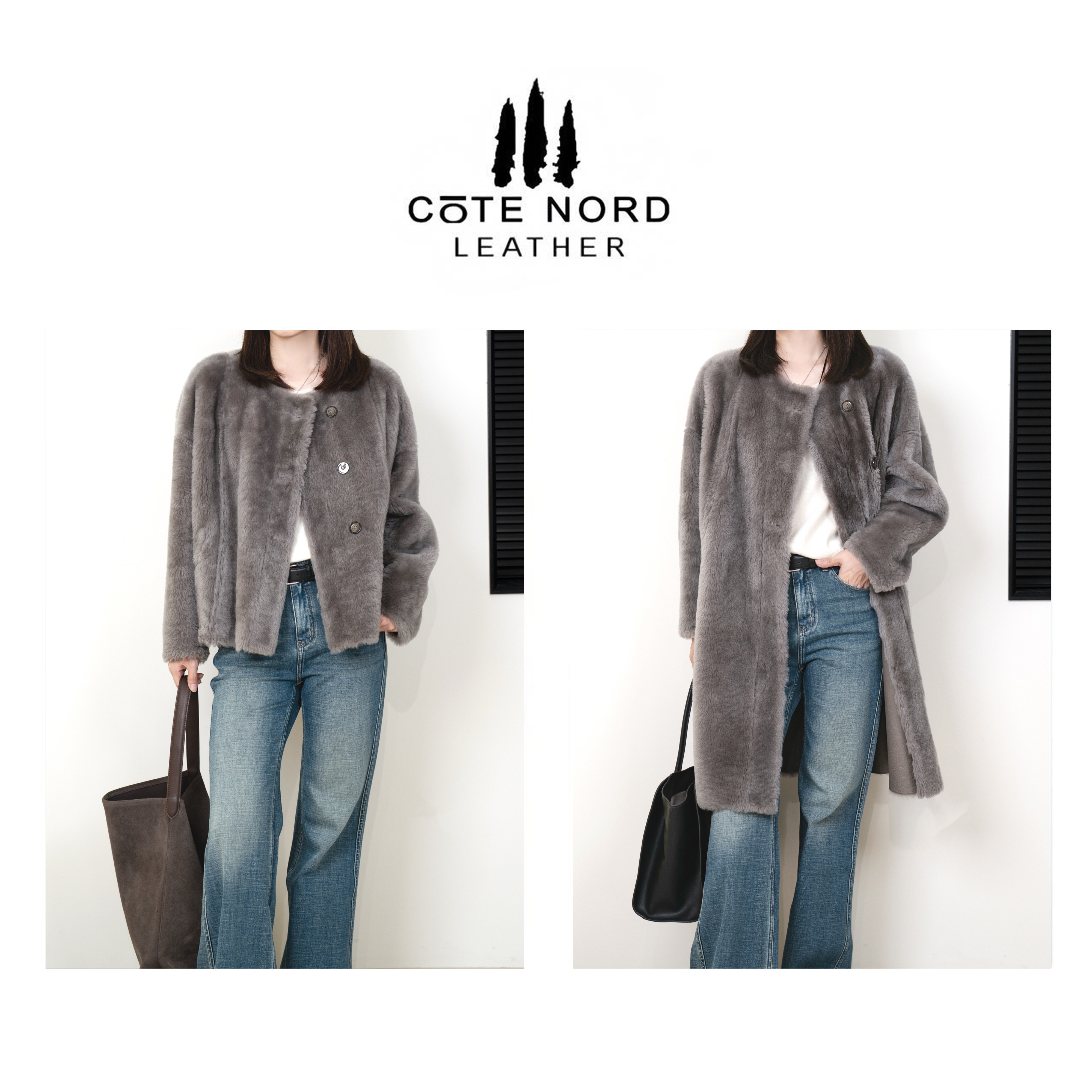 【小钱总】“月光灰” 巴卡美利奴皮毛一体外套YT QJH-8330-2 56151-2