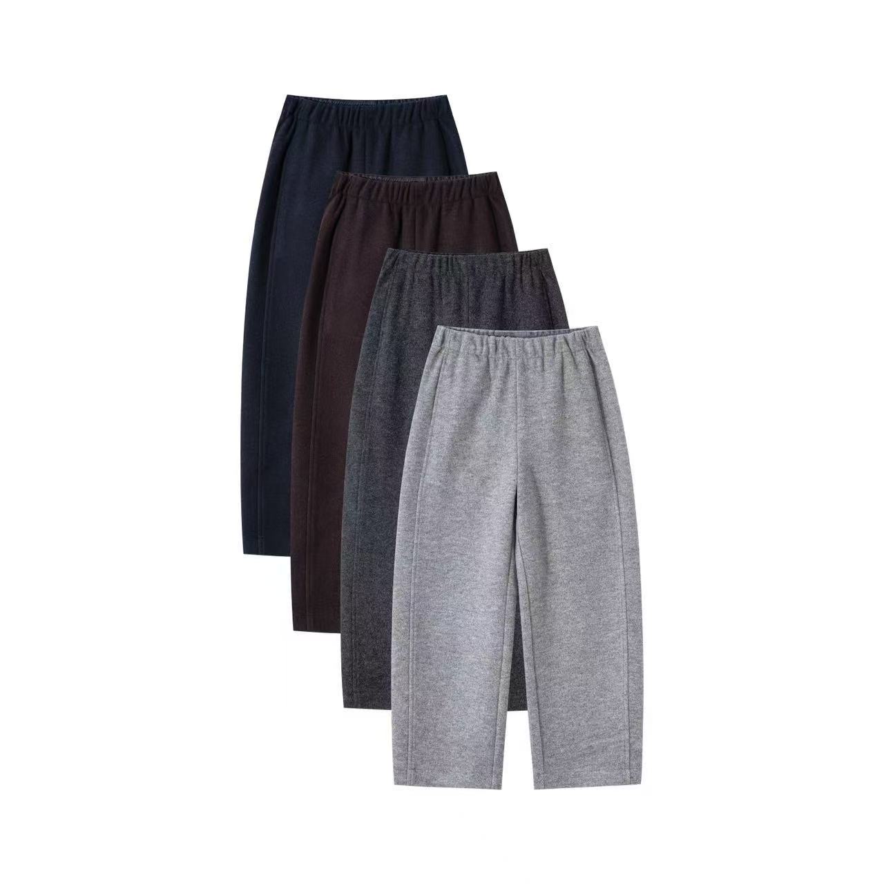 妍茹家冬季加绒加厚羊毛保暖高腰百搭显瘦弯刀小直筒裤女九分裤