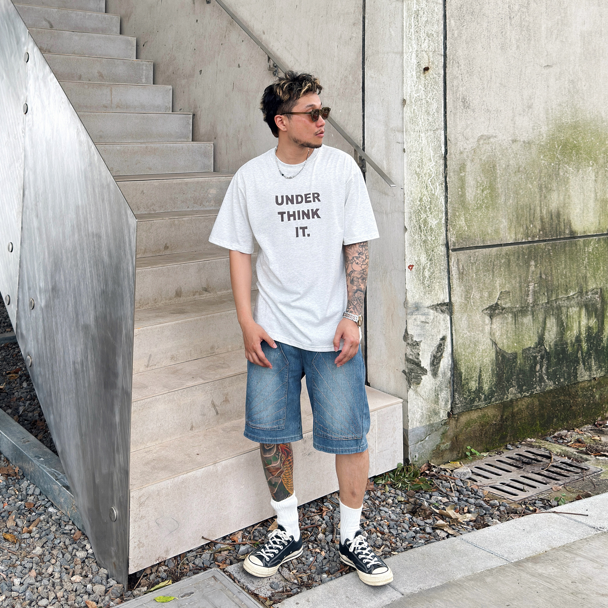 美式复古高级感字母印花圆领短袖T恤男夏季休闲宽松高街半袖体恤