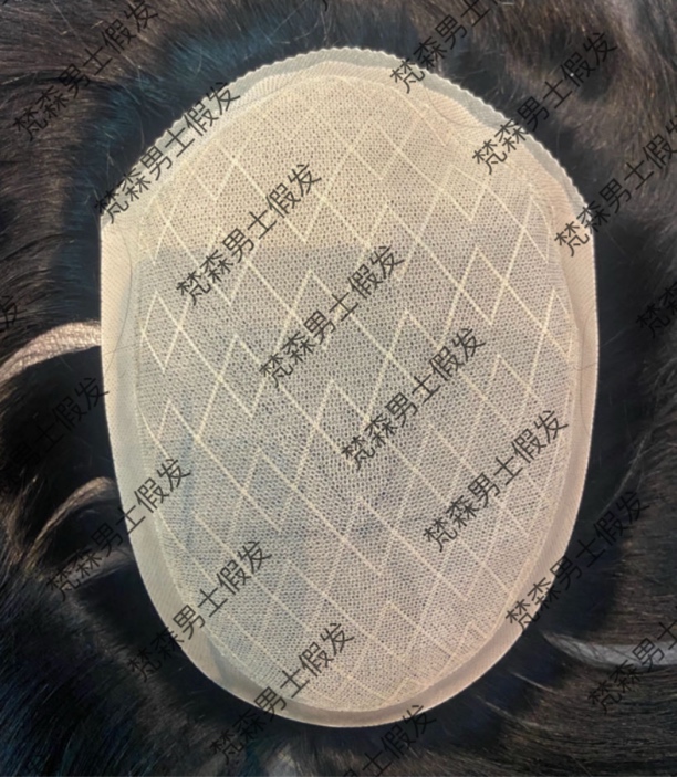 梵森新品_男士假发真发露发际线辫子发漂扣超薄补发片隐形超逼真