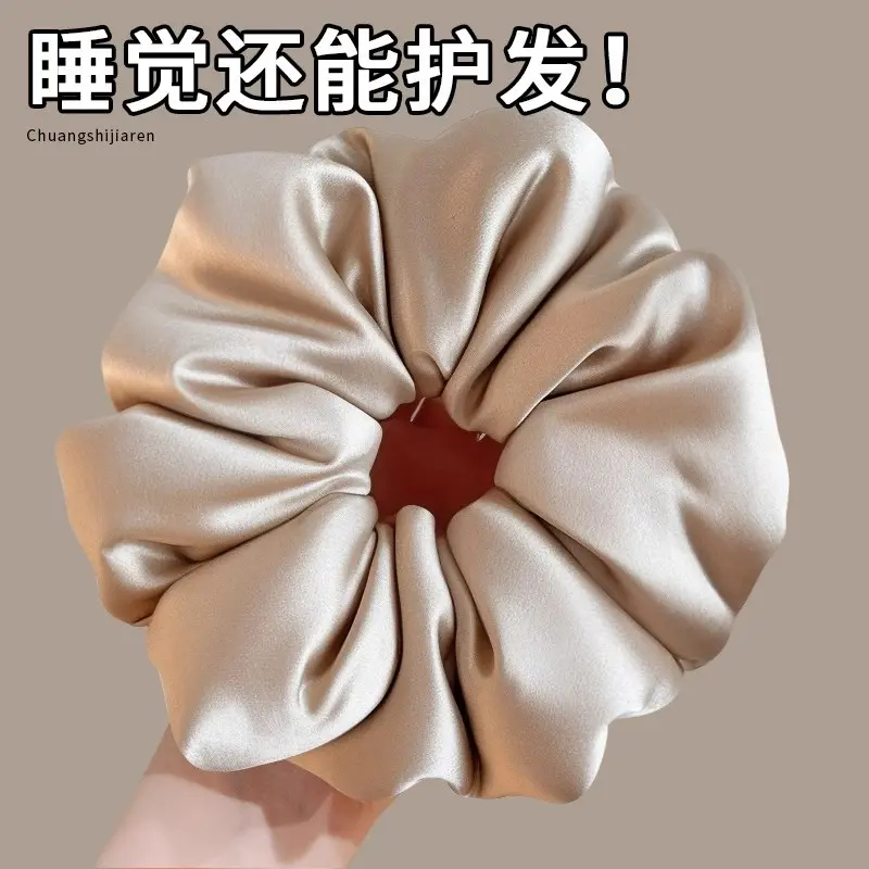 高级感枕头kitsch大肠发圈女超大睡眠神器真丝头绳丸子头蓬松头饰