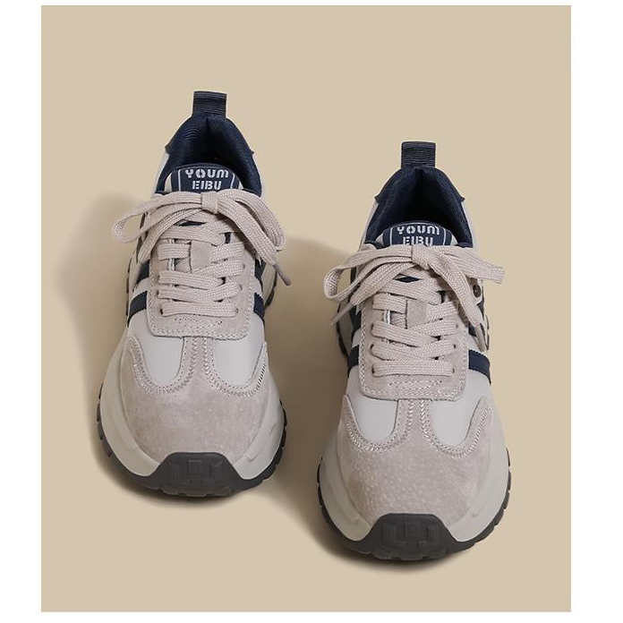 流行厚底德训鞋女2025冬季新款爆款时尚小众蓝灰色超火运动阿甘鞋