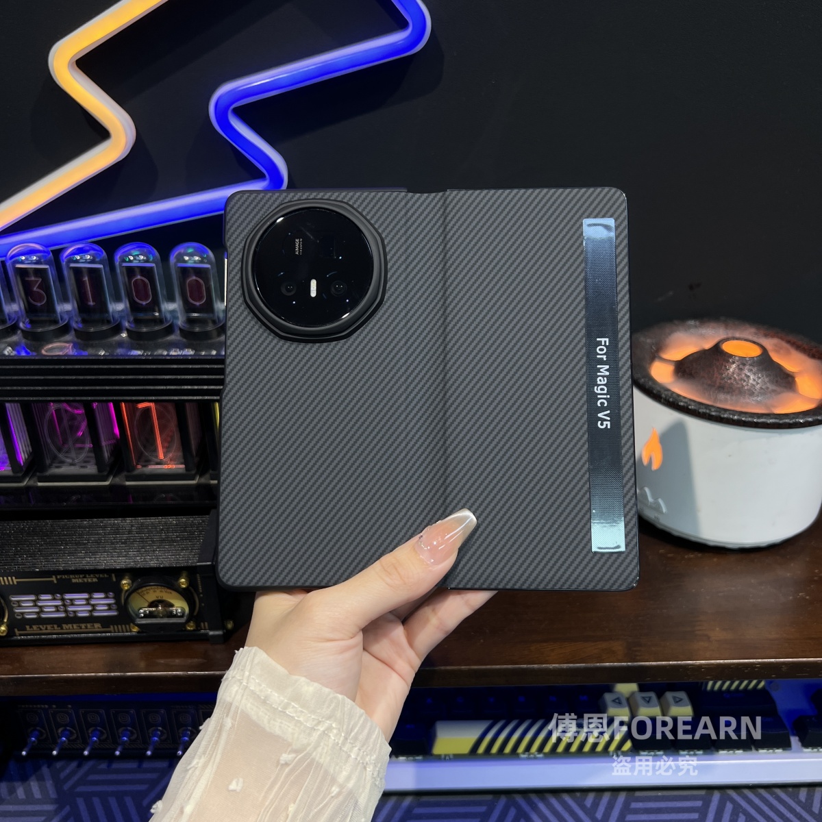 适用于荣耀magicv5手机壳折叠屏v5翻盖皮套新款保护套超薄全包