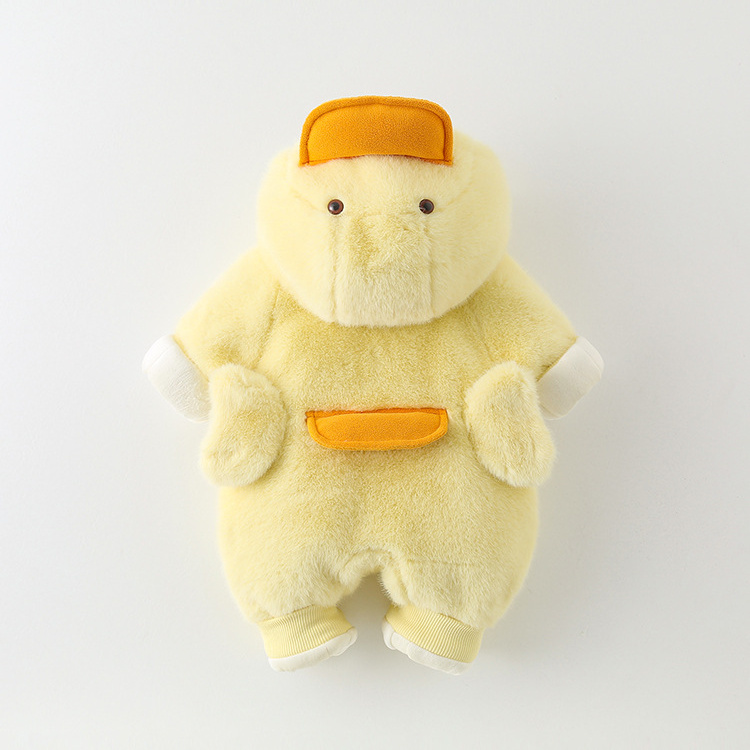 婴儿衣服超萌可爱连体衣冬季宝宝外出加绒保暖棉衣满月百天爬爬服