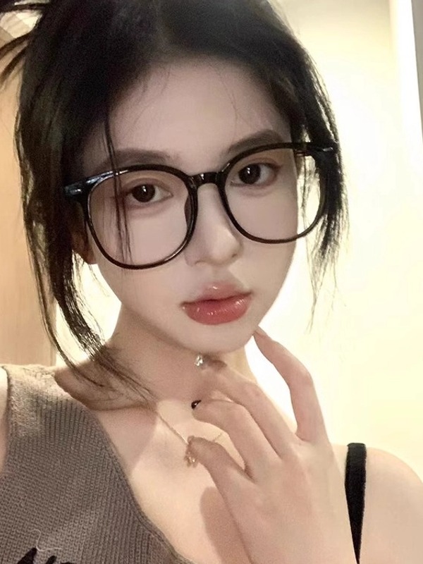 大框眼百搭镜框方圆脸大脸适用无度数复古素颜大框女韩版黑框