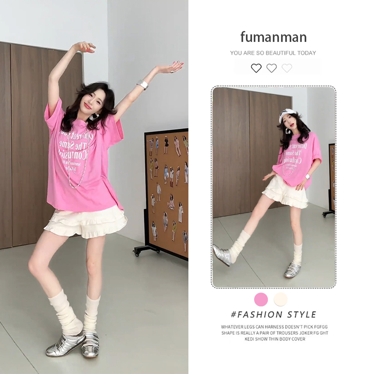 夏季韩系套装女2025新款时尚洋气印花上衣搭设计感显瘦短裤两件套