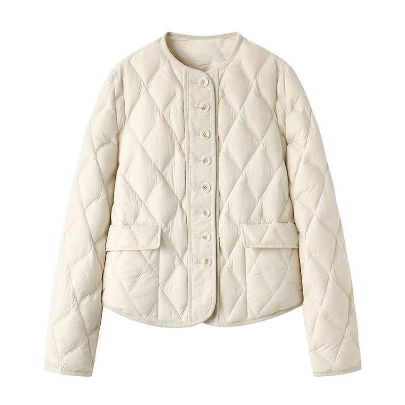 轻薄羽绒2025冬新款时尚百搭圆领小香风羽绒服短款外套女AR004113